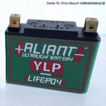 Aliant Lithium Motorrad- Batterie YLP07 universal für viele Modelle